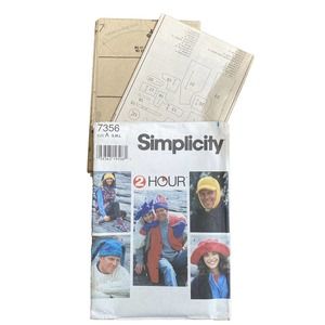 Simplicity Easy 7356 Fleece Vest Hats Mittens Booties Unisex Beanie Jester Uncut